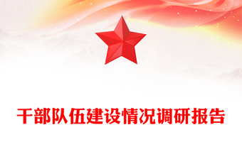 干部队伍建设情况调研报告