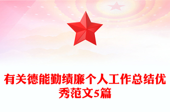 有关德能勤绩廉个人工作总结优秀范文5篇