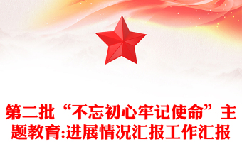 第二批“不忘初心牢记使命”主题教育:进展情况汇报工作汇报