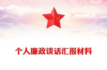 个人廉政谈话汇报材料