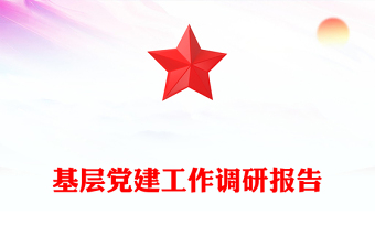 基层党建工作调研报告