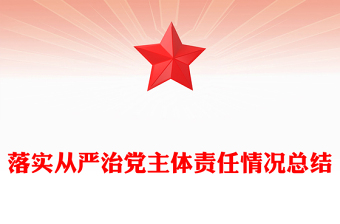 落实从严治党主体责任情况总结