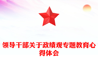 领导干部关于政绩观专题教育心得体会