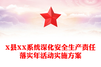 X县XX系统深化安全生产责任落实年活动实施方案