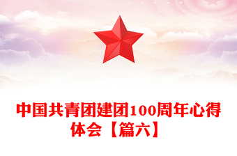 中国共青团建团100周年心得体会【篇六】