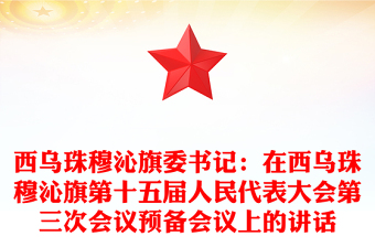 旗委书记：在旗第十五届人民代表大会第三次会议预备会议上的讲话