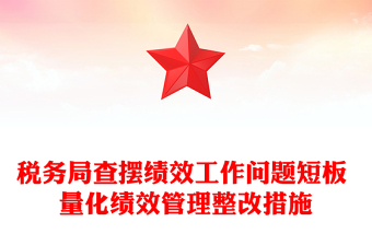 税务局查摆绩效工作问题短板 量化绩效管理整改措施