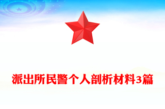 派出所民警个人剖析材料3篇