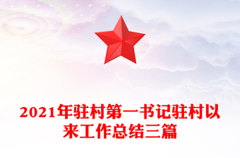 2021年驻村第一书记驻村以来工作总结三篇