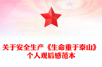 关于安全生产《生命重于泰山》个人观后感范本