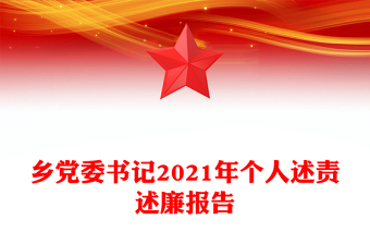 乡党委书记2021年个人述责述廉报告