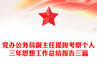 党办公务员副主任提拔考察个人三年思想工作总结报告三篇