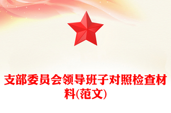 支部委员会领导班子对照检查材料(范文)