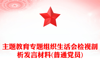 主题教育专题组织生活会检视剖析发言材料(普通党员)