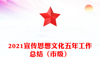 2021宣传思想文化五年工作总结（市级）