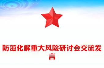 防范化解重大风险研讨会交流发言