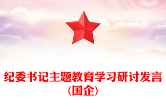 纪委书记主题教育学习研讨发言(国企)