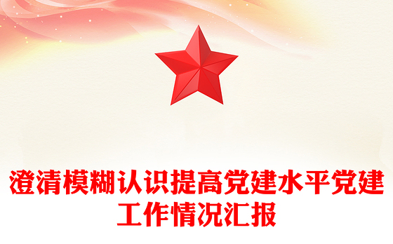 澄清模糊认识提高党建水平党建工作情况汇报