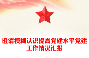 澄清模糊认识提高党建水平党建工作情况汇报