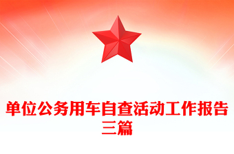 单位公务用车自查活动工作报告三篇
