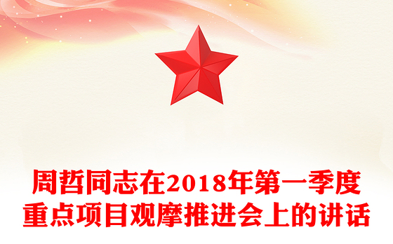 周哲同志在2018年第一季度重点项目观摩推进会上的讲话