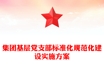 集团基层党支部标准化规范化建设实施方案
