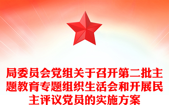 局委员会党组关于召开第二批主题教育专题组织生活会和开展民主评议党员的实施方案