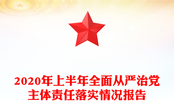 2020年上半年全面从严治党主体责任落实情况报告