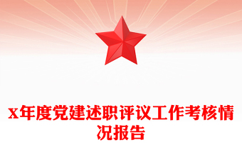 X年度党建述职评议工作考核情况报告