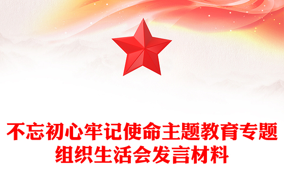 不忘初心牢记使命主题教育专题组织生活会发言材料