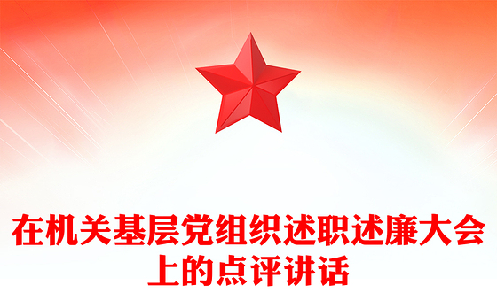 在机关基层党组织述职述廉大会上的点评讲话