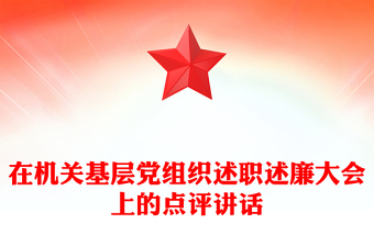 在机关基层党组织述职述廉大会上的点评讲话