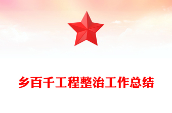 乡百千工程整治工作总结