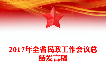 2017年全省民政工作会议总结发言稿