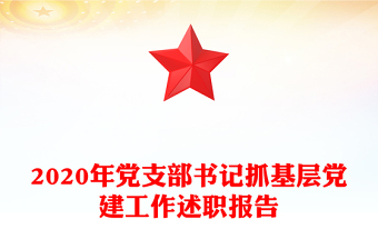 2020年党支部书记抓基层党建工作述职报告