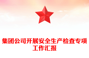 集团公司开展安全生产检查专项工作汇报
