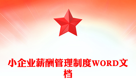 小企业薪酬管理制度WORD文档