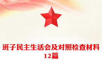 班子民主生活会及对照检查材料12篇