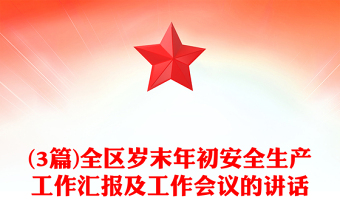 (3篇)全区岁末年初安全生产工作汇报及工作会议的讲话
