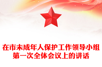 在市未成年人保护工作领导小组第一次全体会议上的讲话