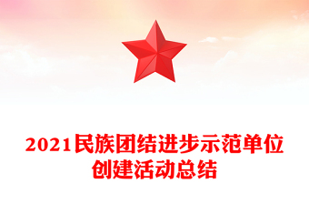 2021民族团结进步示范单位创建活动总结