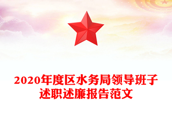 2020年度区水务局领导班子述职述廉报告范文
