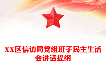 XX区信访局党组班子民主生活会讲话提纲