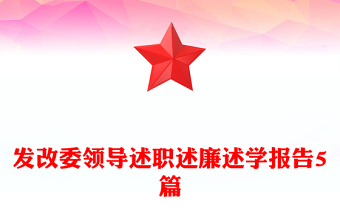 发改委领导述职述廉述学报告5篇