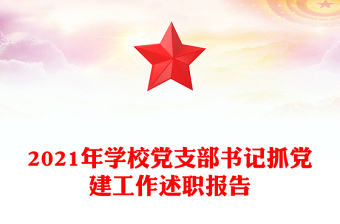2021年学校党支部书记抓党建工作述职报告