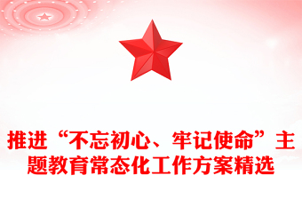 推进“不忘初心、牢记使命”主题教育常态化工作方案精选