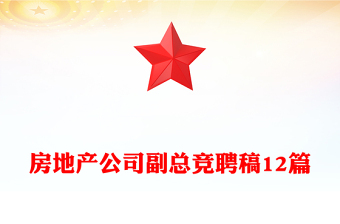 房地产公司副总竞聘稿12篇