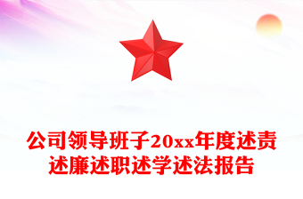 公司领导班子20xx年度述责述廉述职述学述法报告