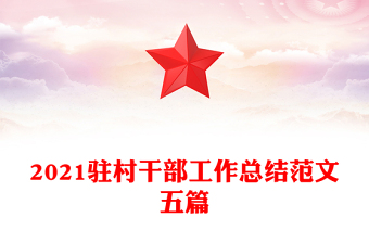 2021驻村干部工作总结范文五篇