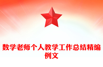 数学老师个人教学工作总结精编例文